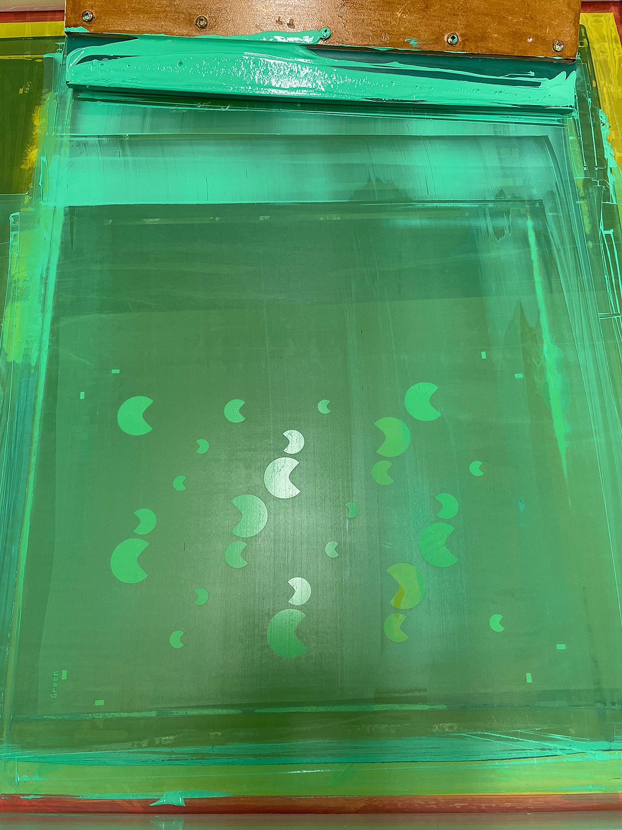 Screen covered in green ink